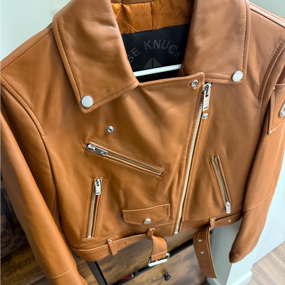 Brand new Moose Knuckles Brown Leather Jacket-xs